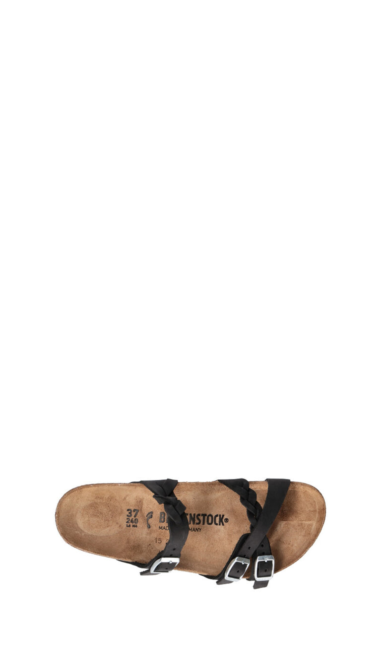 BIRKENSTOCK FRANCA BRAIDED Ciabatta donna nera in pelle