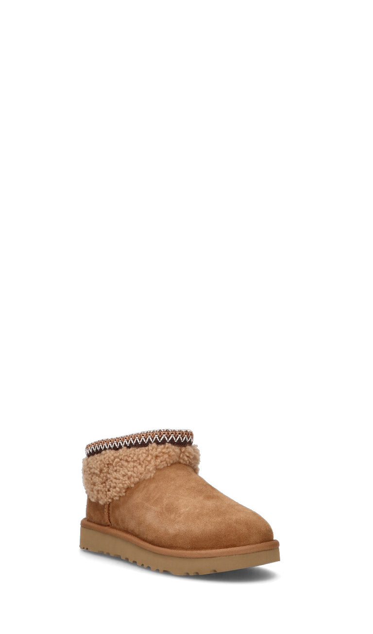 UGG - CLASSIC ULTRA MINI MAXI CURLY Ugg donna chestnut in suede/pelliccia