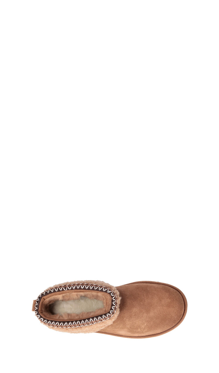 UGG - CLASSIC ULTRA MINI MAXI CURLY Ugg donna chestnut in suede/pelliccia