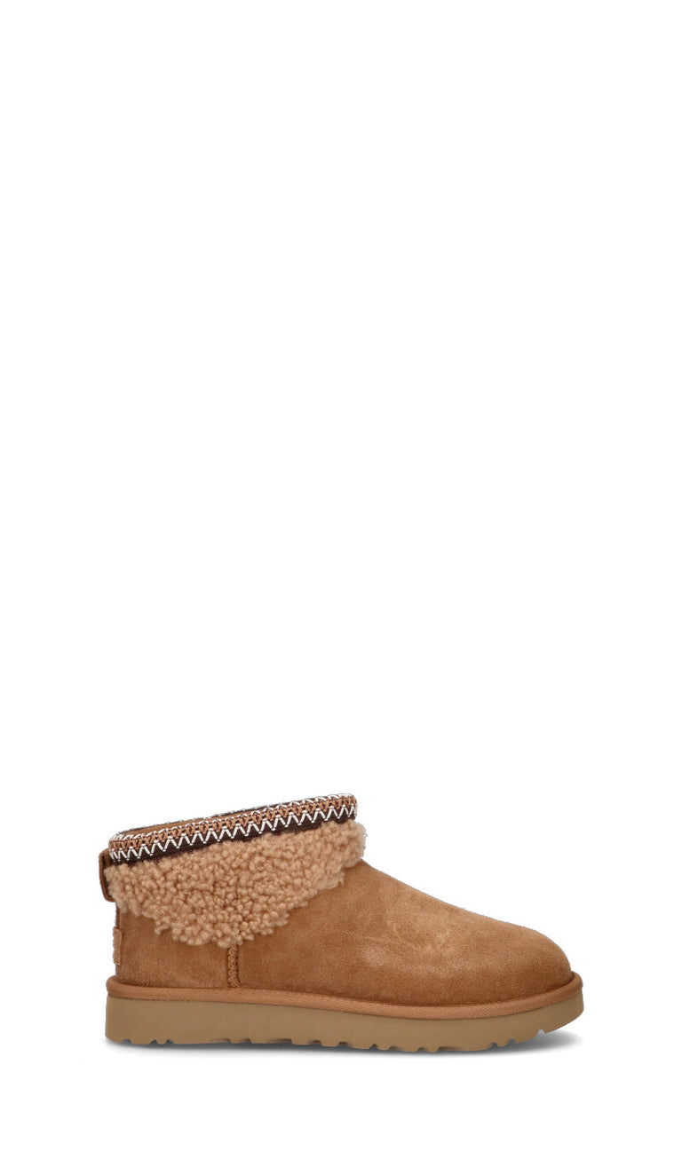 UGG - CLASSIC ULTRA MINI MAXI CURLY Ugg donna chestnut in suede/pelliccia