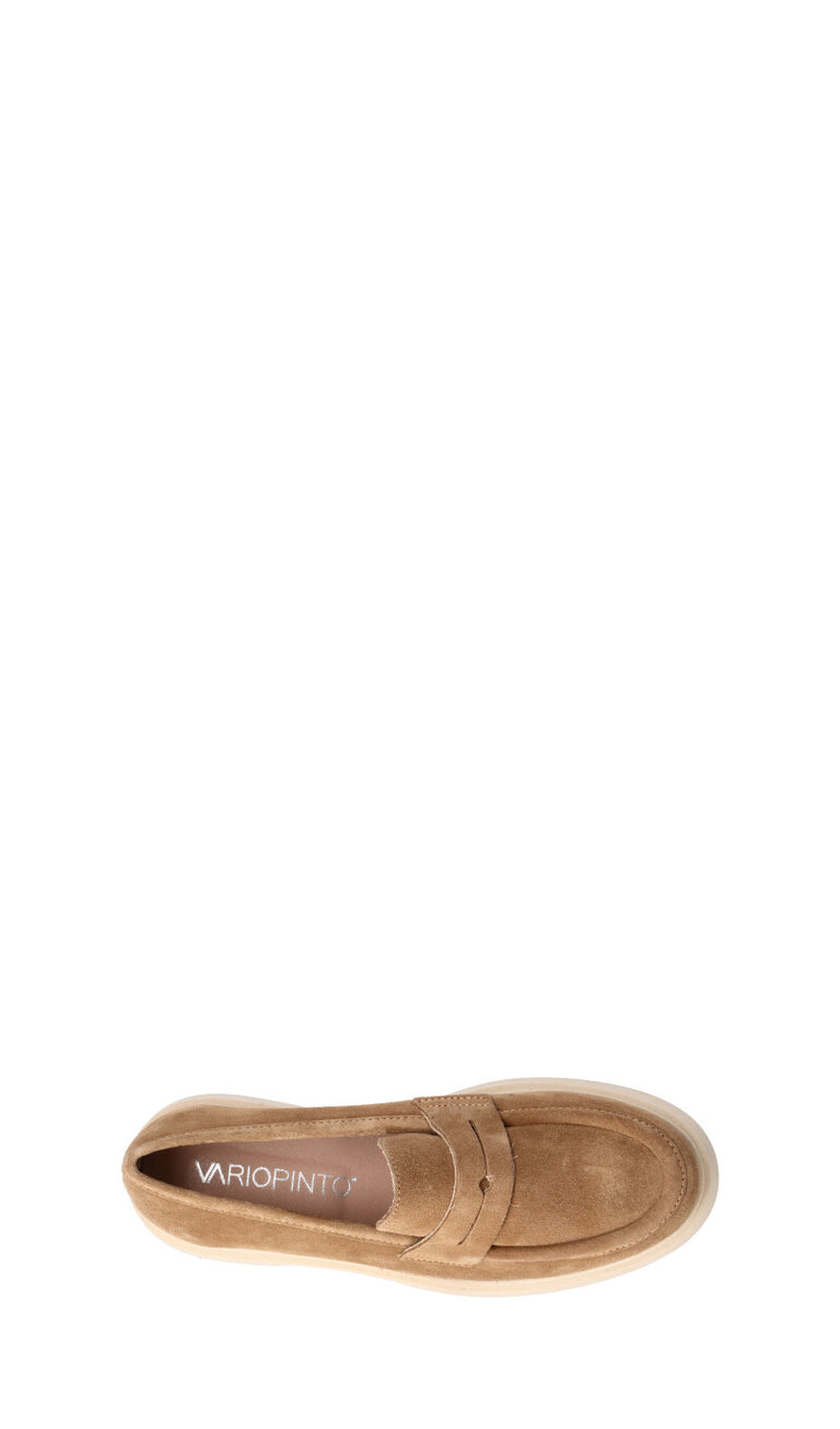 VARIOPINTO Mocassino donna beige in suede