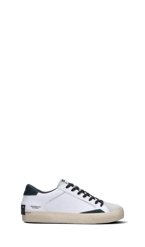 CRIME Sneaker uomo bianca/nera in pelle