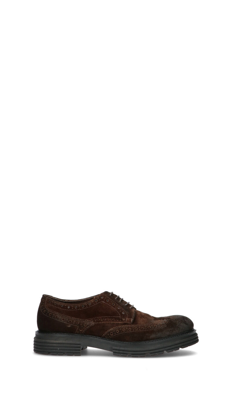 PAWELK'S Stringata uomo marrone in suede