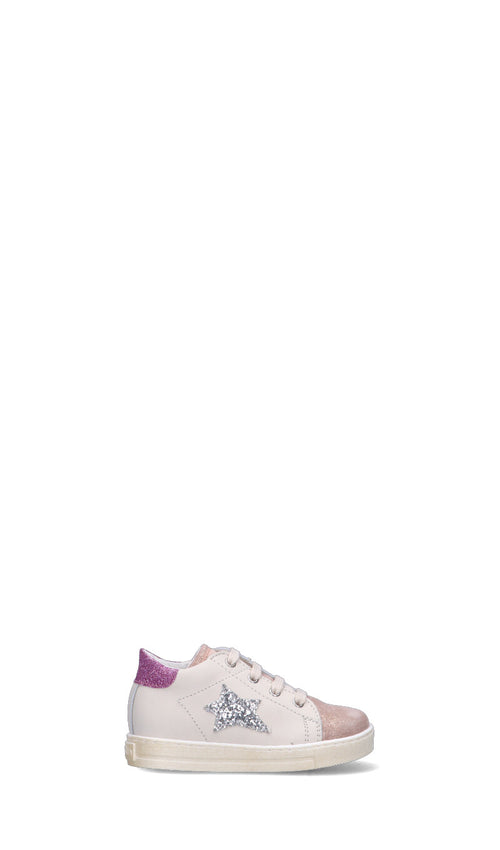 FALCOTTO Sneaker bimba beige/rosa/viola in pelle