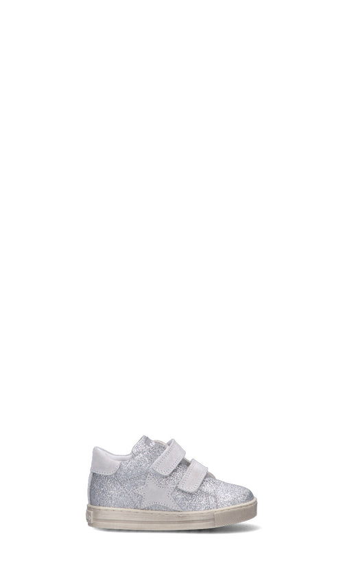 FALCOTTO Sneaker bimba argento in pelle