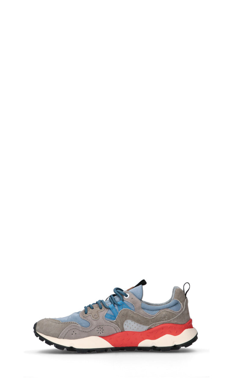 FLOWER MOUNTAIN Sneaker donna grigia/azzurra in pelle