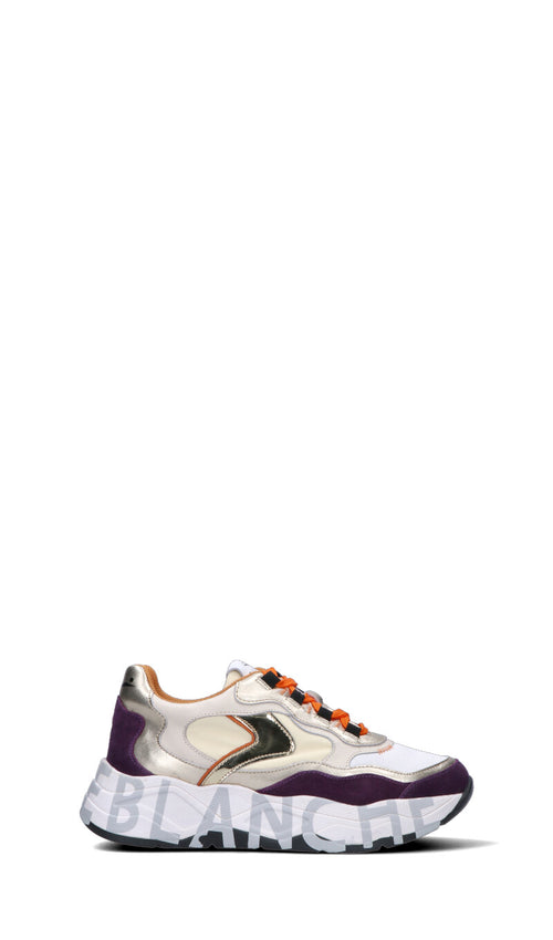 VOILE BLANCHE Sneaker donna bianca/platino/viola in suede