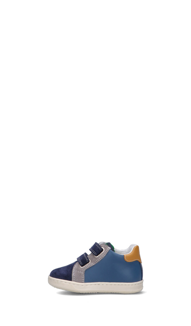 FALCOTTO Sneaker bimbo blu/grigia/arancione in pelle