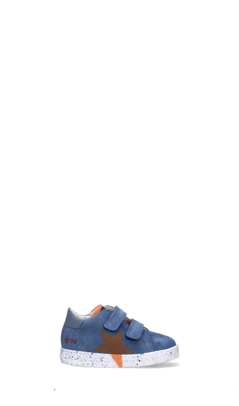 FALCOTTO Sneaker bimbo azzurra/arancione in suede