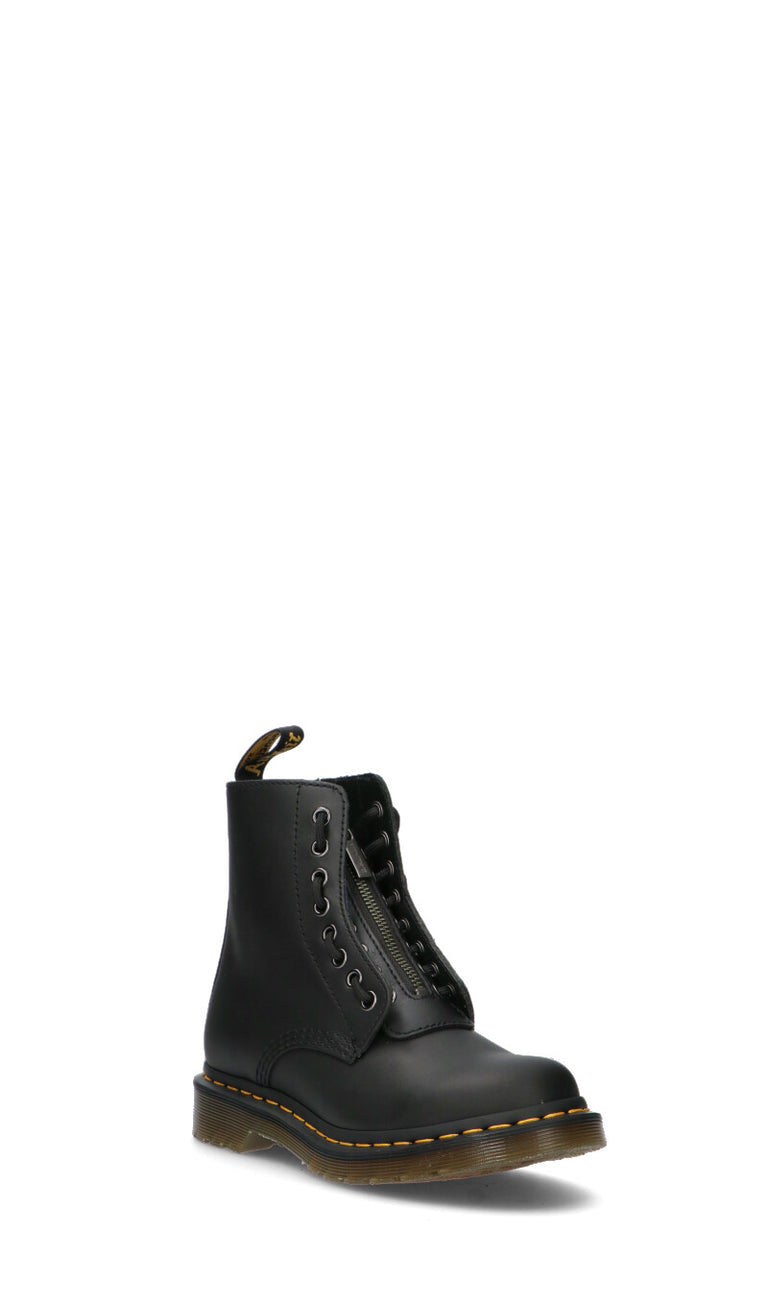 DR. MARTENS - PASCAL FRNT ZIP Donna anfibio nero in pelle