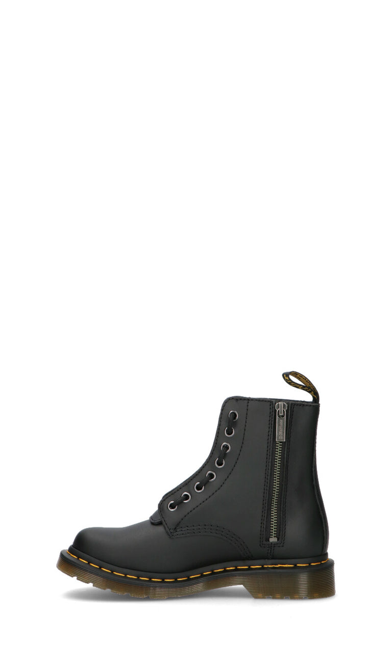 DR. MARTENS - PASCAL FRNT ZIP Donna anfibio nero in pelle