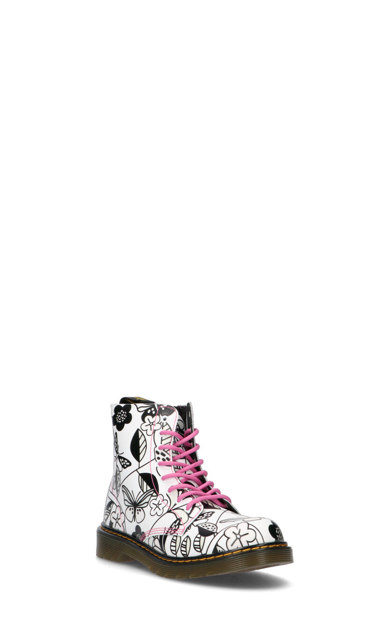 DR. MARTENS Anfibio bimbo bianco/nero in pelle