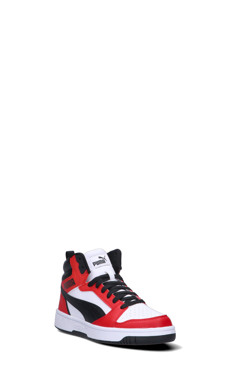 PUMA - REBOUND V6 MID JR Sneaker ragazzo bianca/rossa/nera