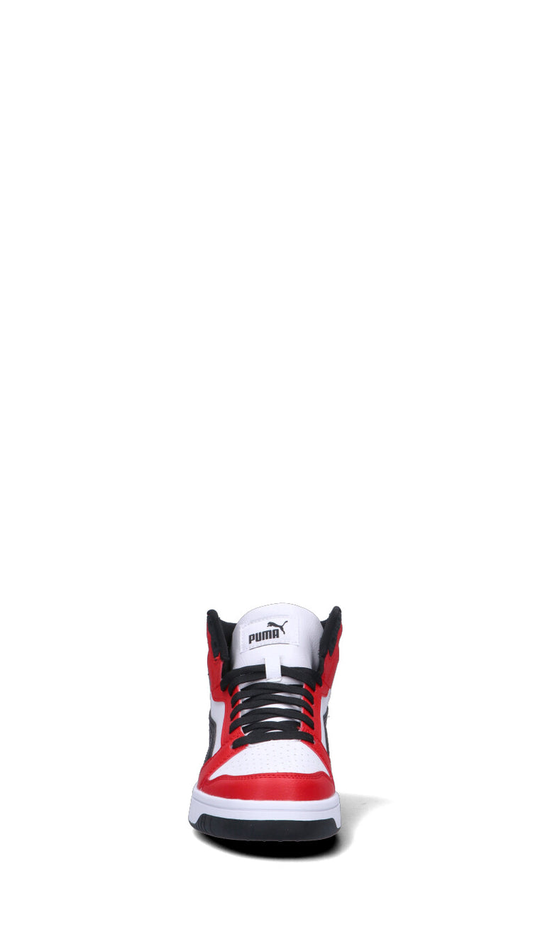 PUMA - REBOUND V6 MID JR Sneaker ragazzo bianca/rossa/nera