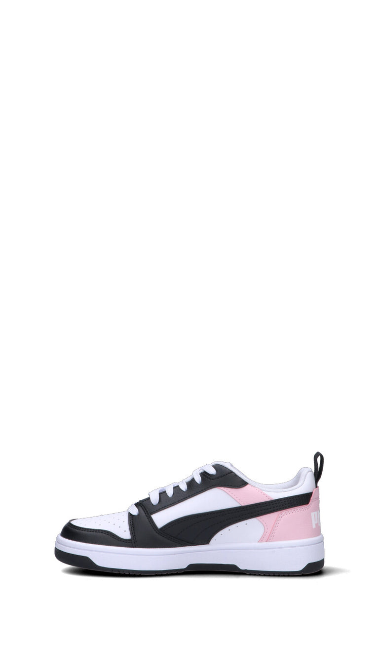 PUMA - REBOUND V6 LO JR Sneaker ragazza bianca/nera/rosa