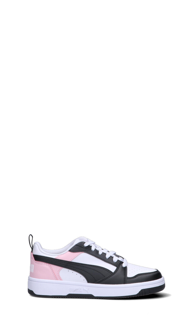 PUMA - REBOUND V6 LO JR Sneaker ragazza bianca/nera/rosa