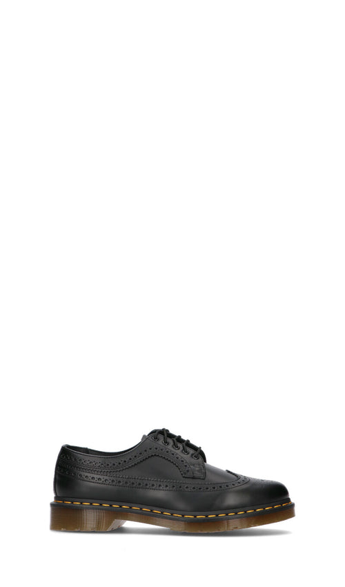 DR. MARTENS Stringata uomo nera in pelle con ricami brogue