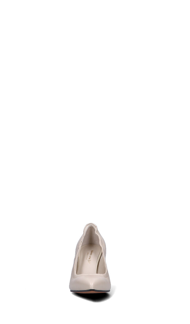 REBECCA VAN DIK Decollete donna beige in pelle