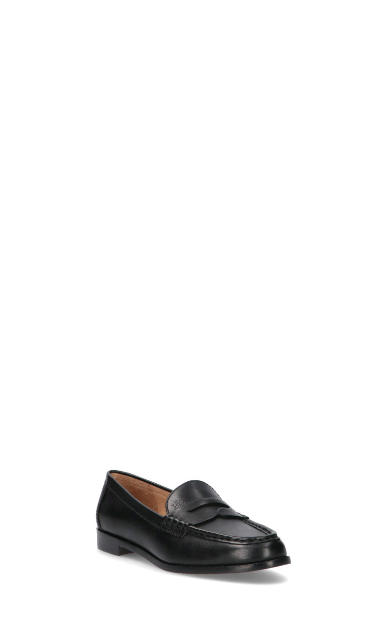 RALPH LAUREN Mocassino donna nero in pelle