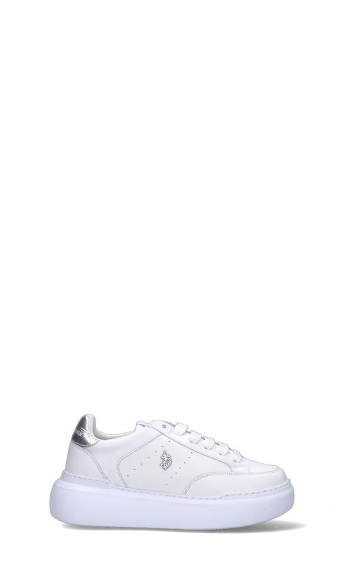 U.S. POLO ASSN. Sneaker donna bianca/argento in pelle