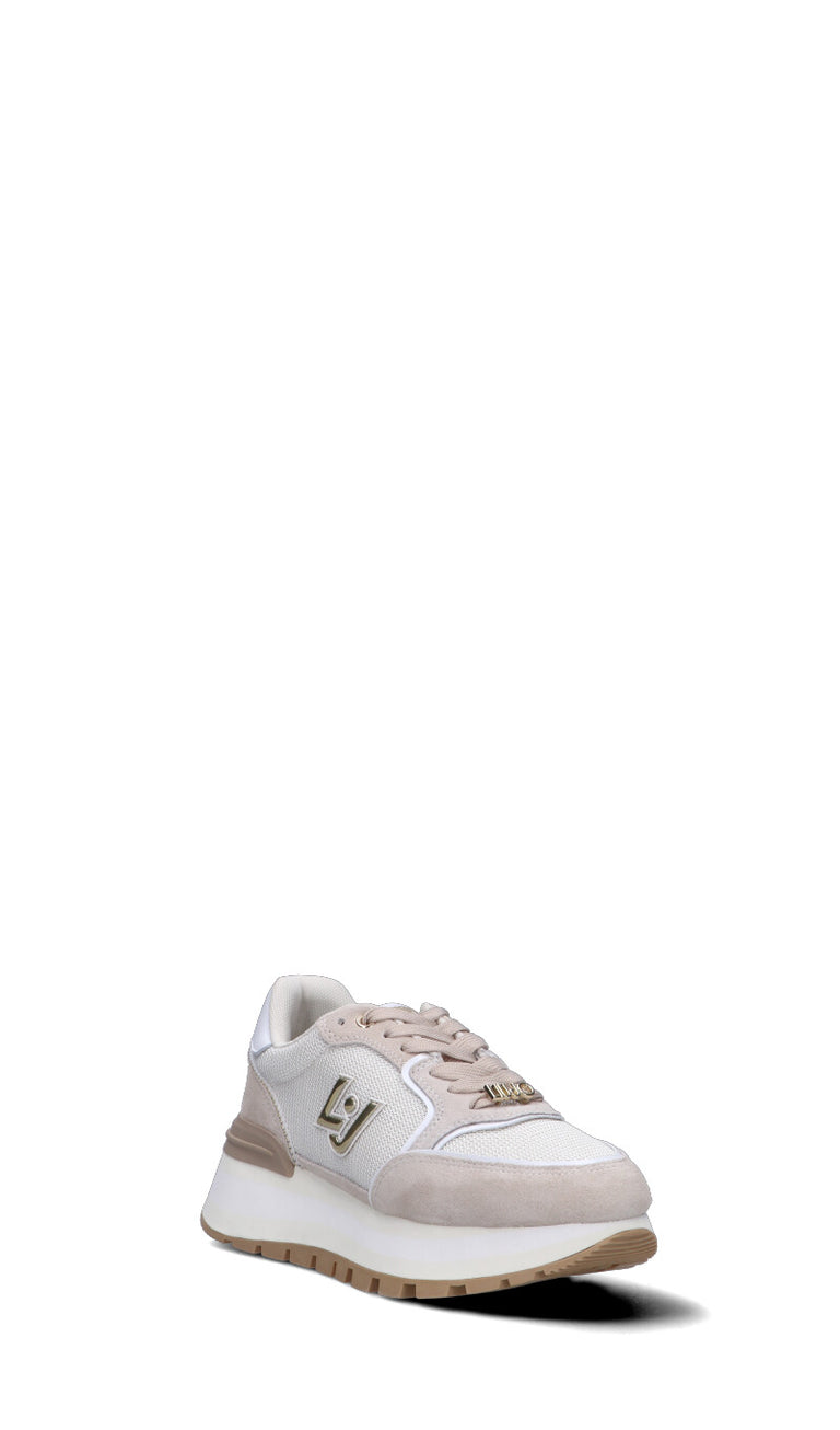 LIU JO Sneaker donna beige/bianca in suede