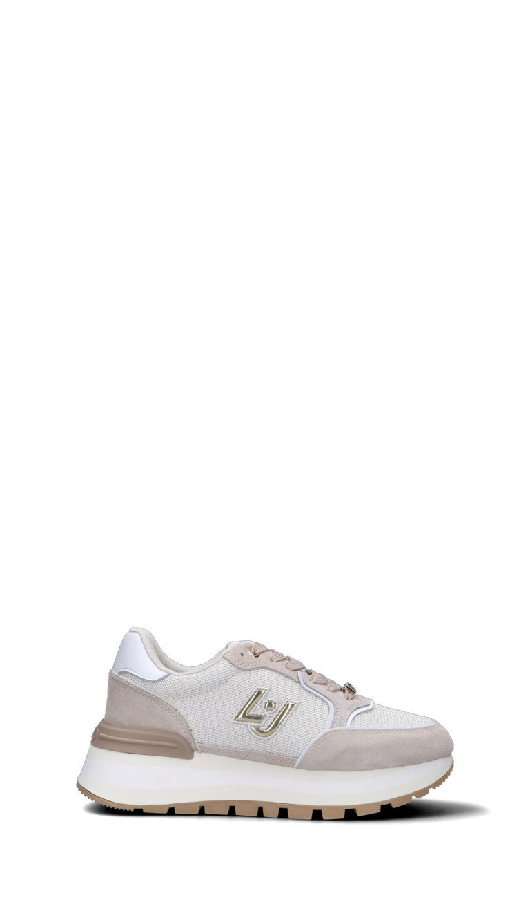 LIU JO Sneaker donna beige/bianca in suede