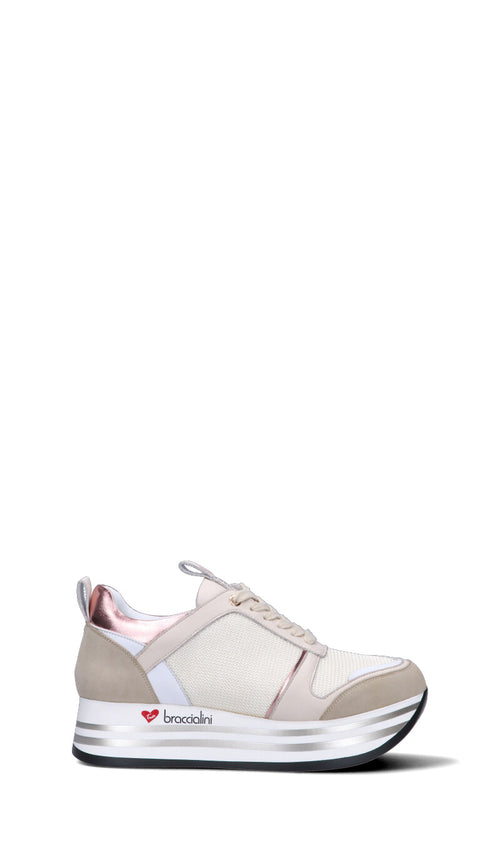 BRACCIALINI Sneaker donna bianca/beige/rosa