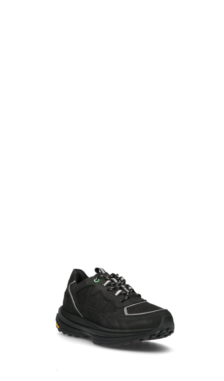 WOMSH Sneaker uomo nera in pelle