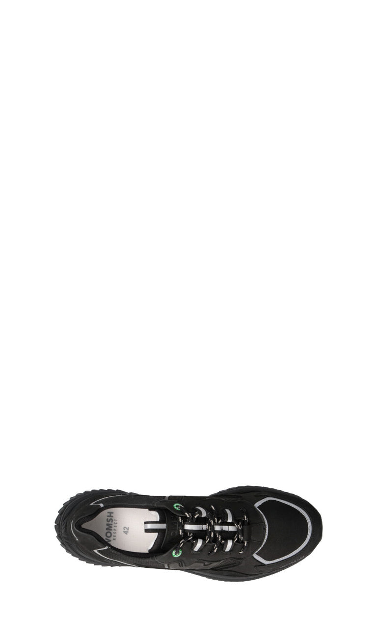 WOMSH Sneaker uomo nera in pelle