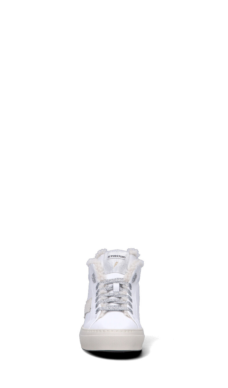 STOKTON Sneaker donna bianca/panna in pelle