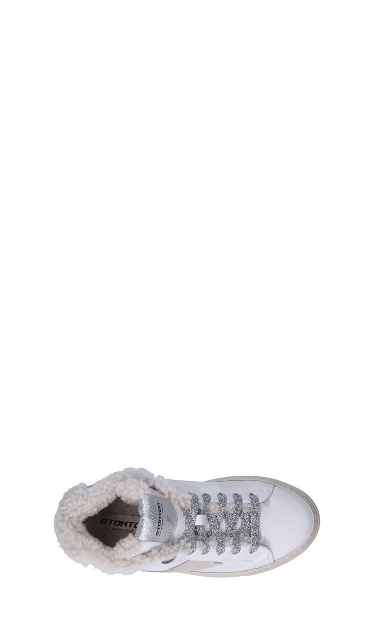 STOKTON Sneaker donna bianca/panna in pelle