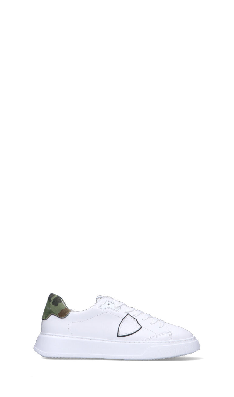 PHILIPPE MODEL Sneaker uomo bianca/verde militare in pelle