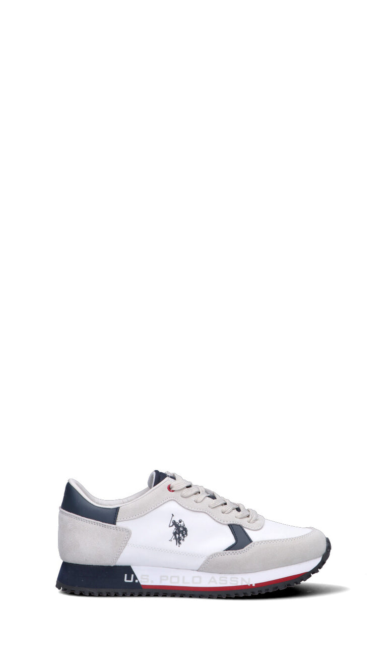 U.S. POLO ASSN. Sneaker uomo bianca/blu/grigia in pelle