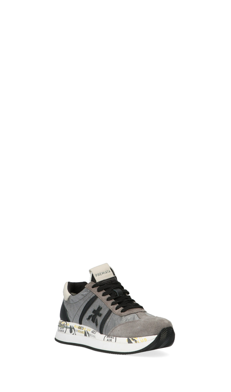 PREMIATA CONNY Sneakers trendy  donna argento in suede/tessuto