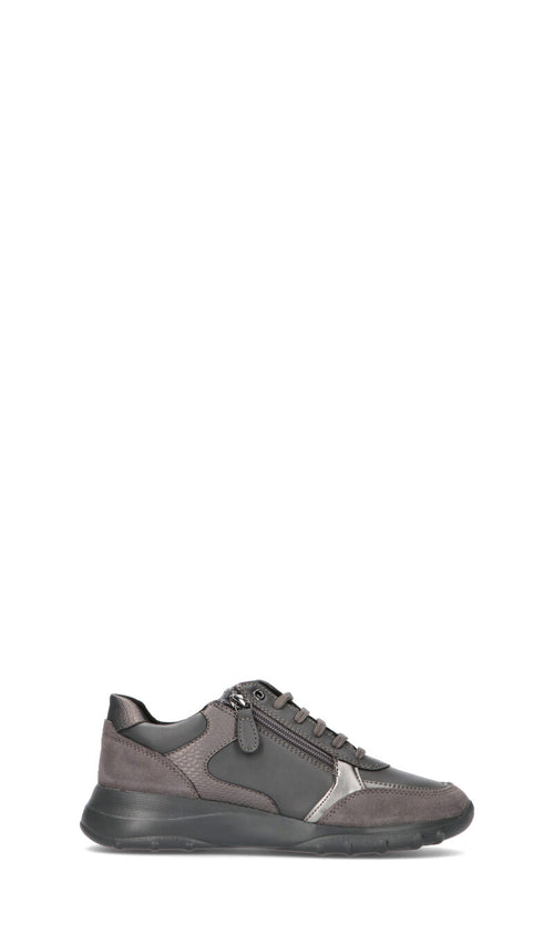 GEOX Sneaker donna grigia in pelle in suede