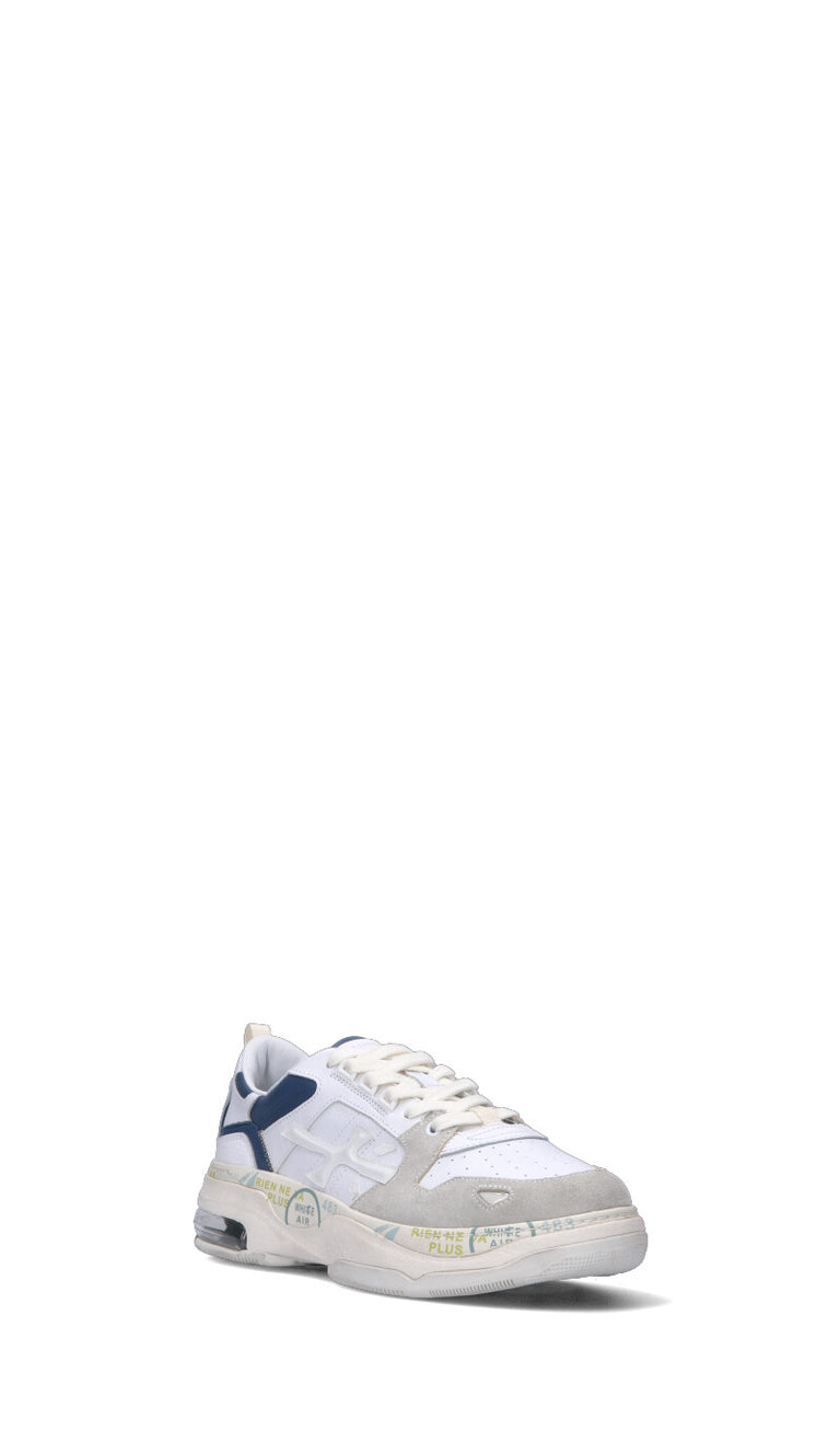 PREMIATA Sneaker uomo bianca/blu in pelle