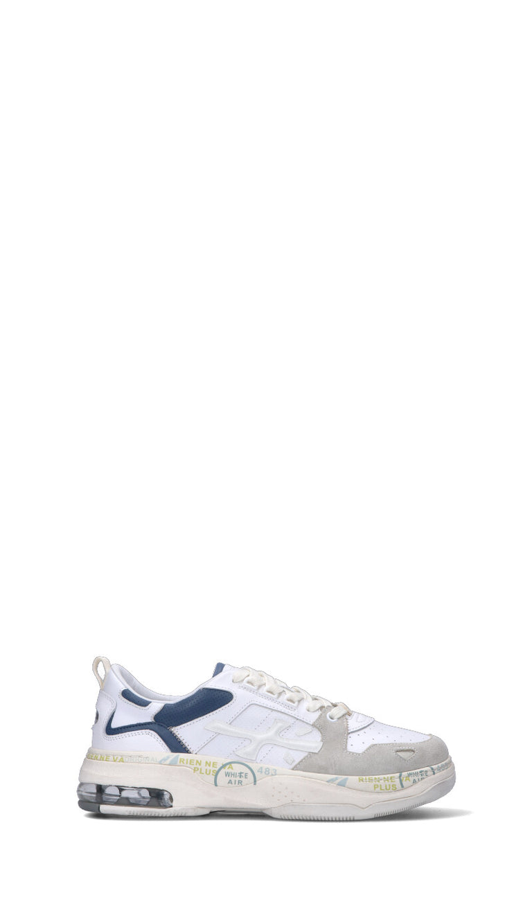 PREMIATA Sneaker uomo bianca/blu in pelle