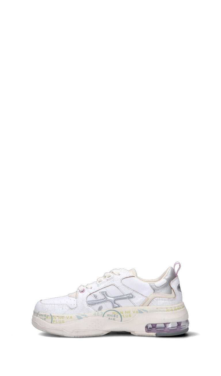 PREMIATA Sneaker donna bianca/grigia/viola in pelle