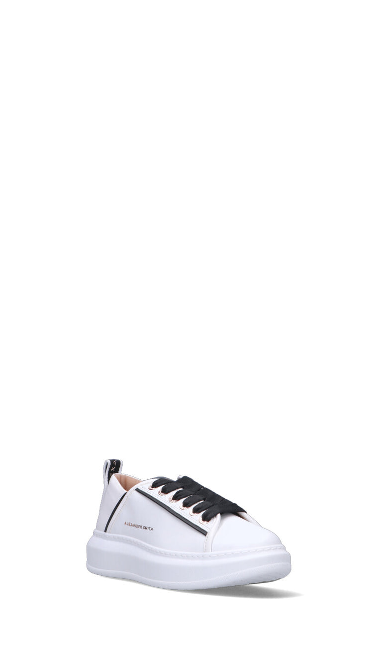 ALEXANDER SMITH Sneaker donna bianca/nera in pelle