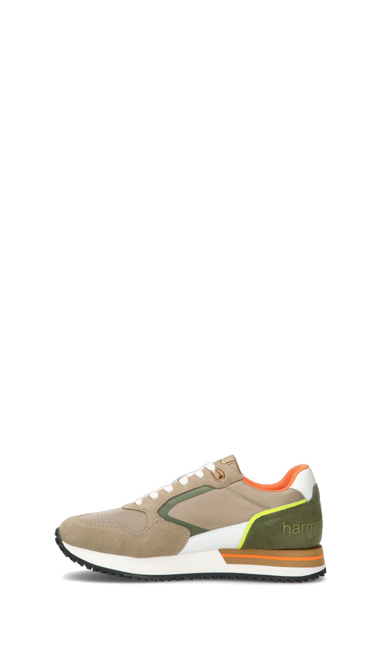 HARMONT&BLAINE Sneaker uomo beige/verde/arancione/giallo in suede