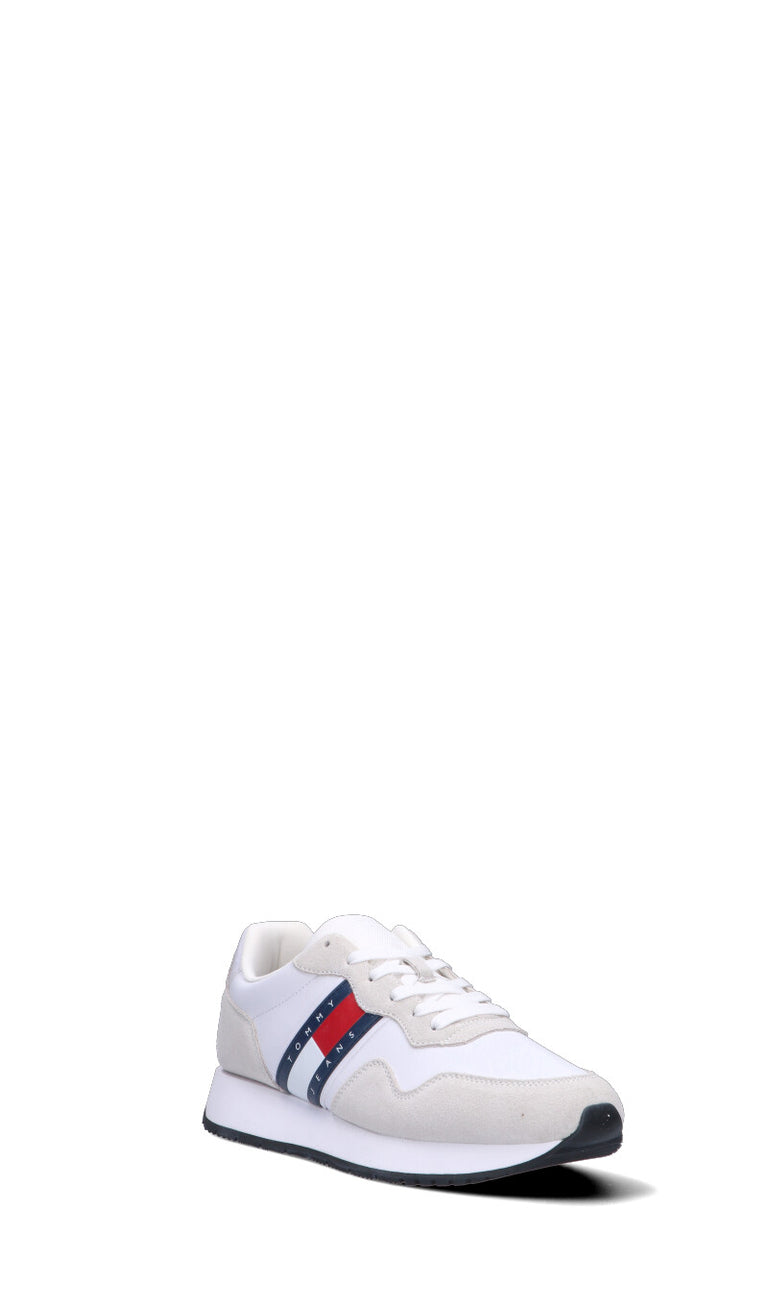 TOMMY HILFIGER JEANS Sneaker uomo bianca in suede