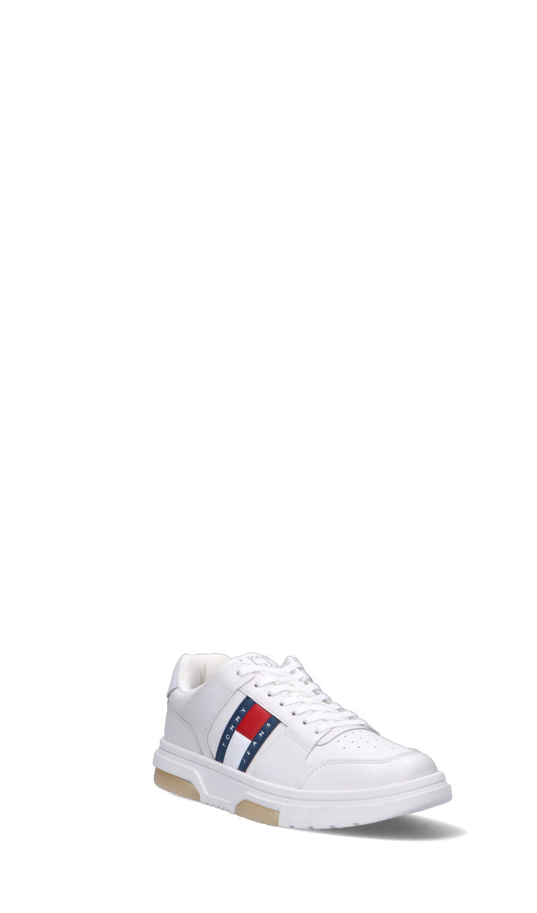 TOMMY HILFIGER JEANS Sneaker uomo bianca in pelle