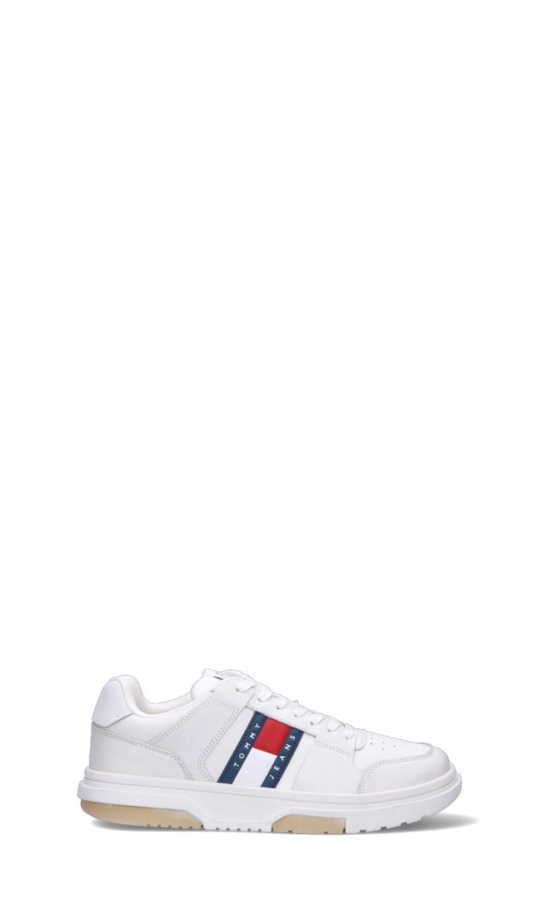 TOMMY HILFIGER JEANS Sneaker uomo bianca in pelle