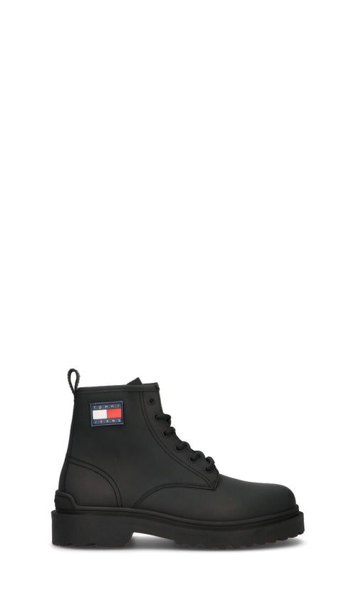 TOMMY HILFIGER JEANS Polacco uomo nero in pelle