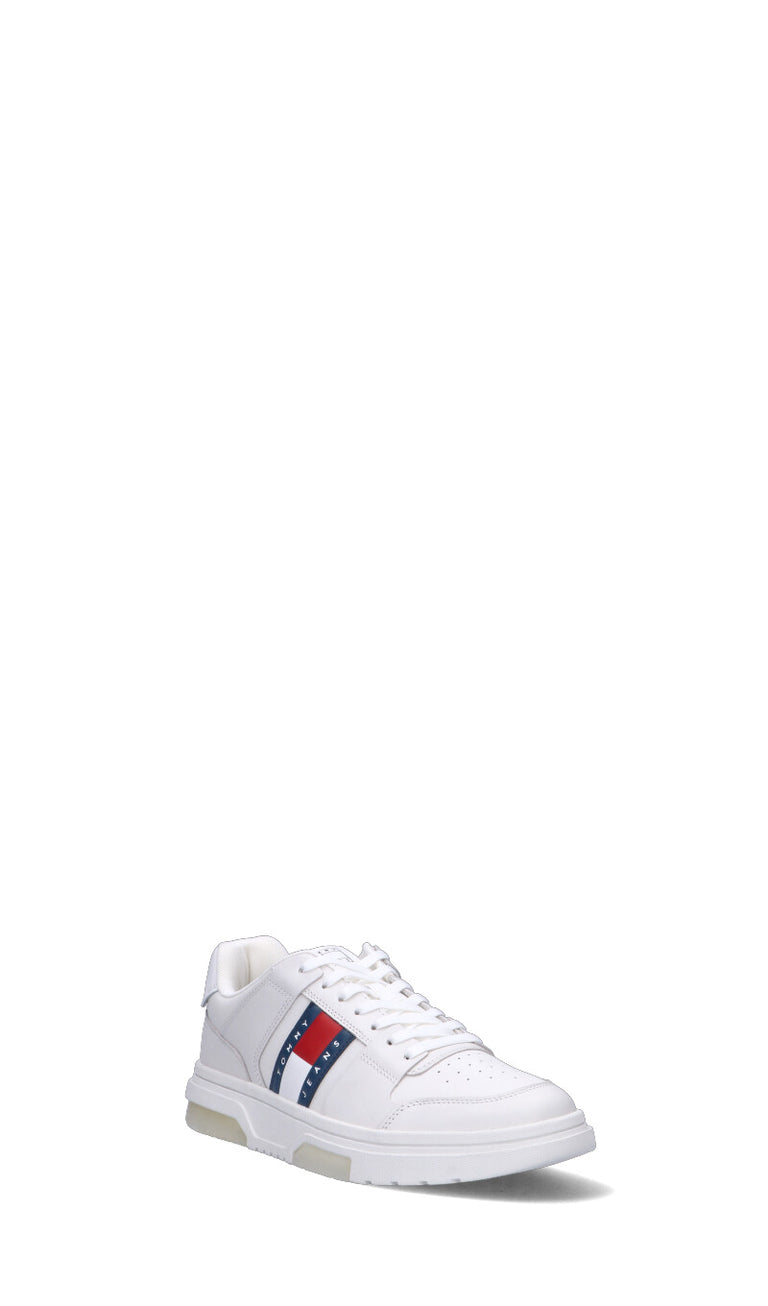 TOMMY HILFIGER JEANS Sneaker uomo bianca in pelle