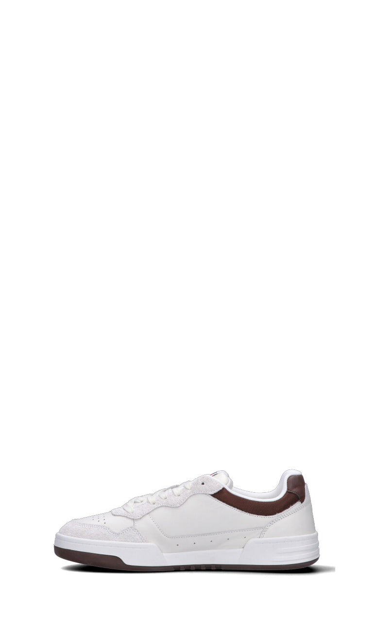 TOMMY HILFIGER JEANS Sneaker uomo bianca/marrone in pelle