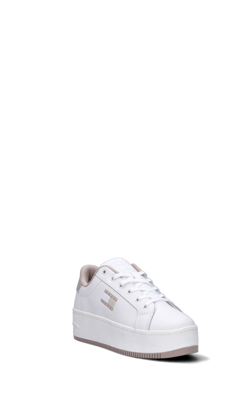 TOMMY HILFIGER JEANS Sneaker donna bianca/nude in pelle