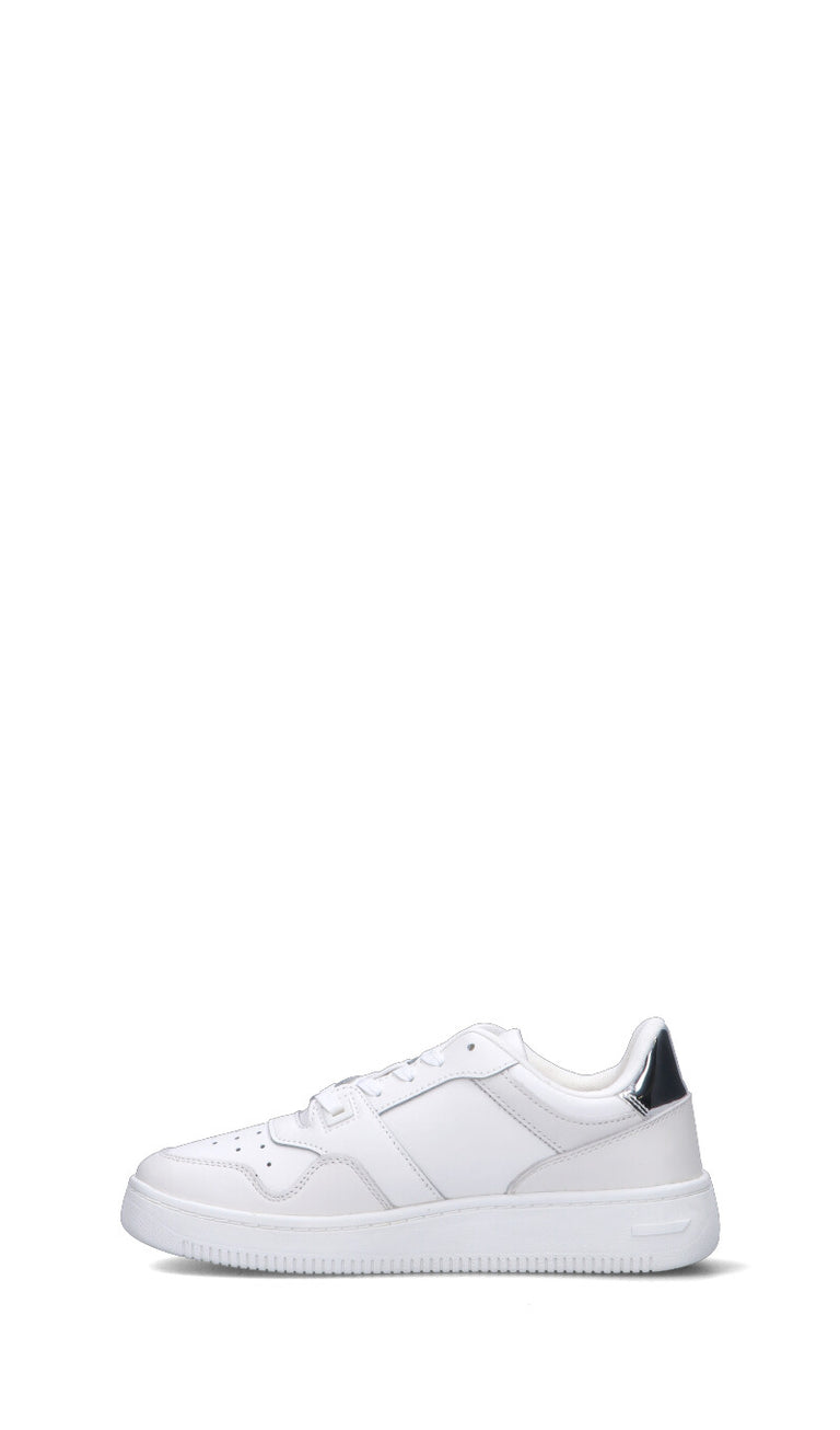 TOMMY HILFIGER JEANS Sneaker donna bianca/argento in pelle