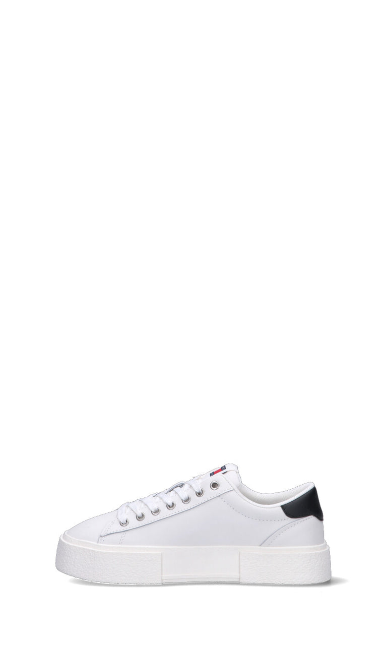 TOMMY HILFIGER JEANS Sneaker donna bianca/nera in pelle