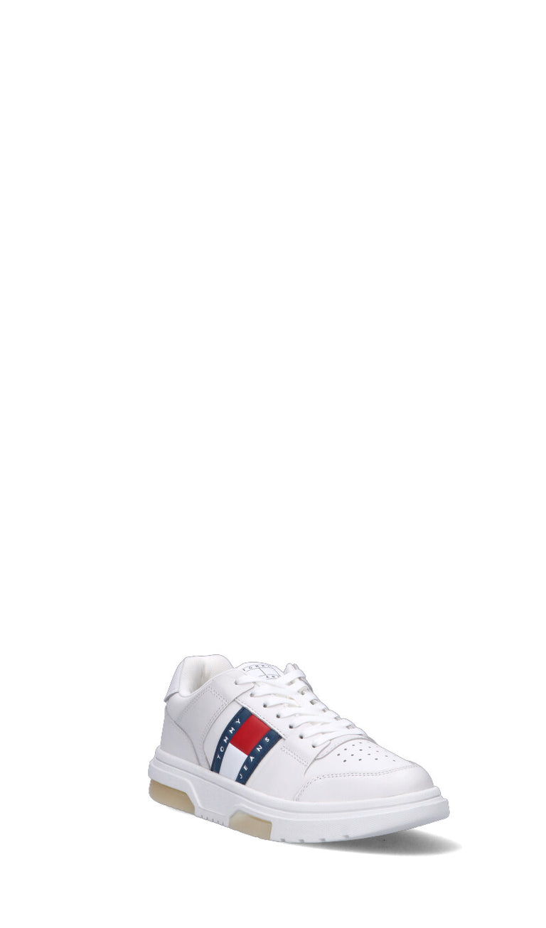 TOMMY HILFIGER JEANS Sneaker donna bianca in pelle